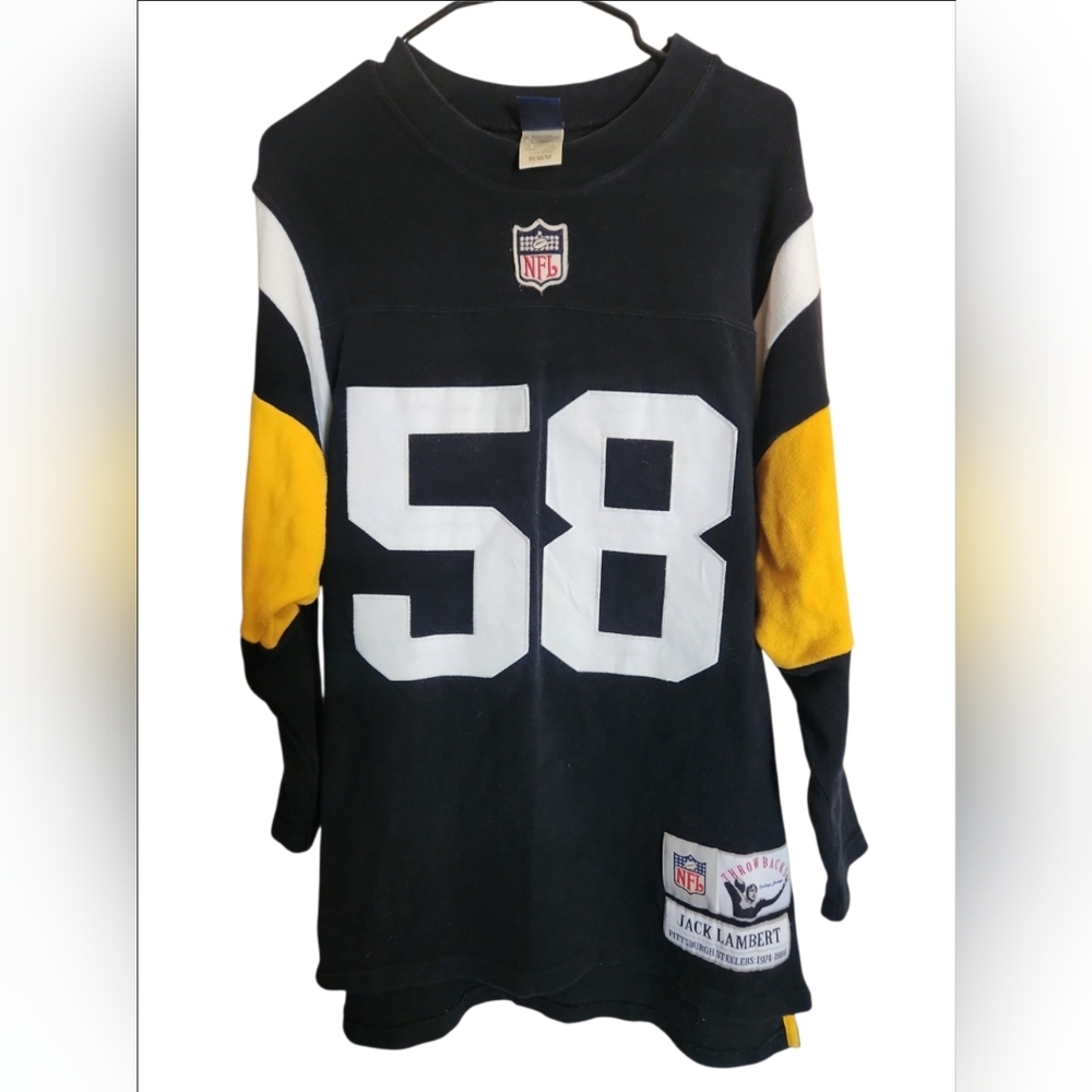 Jack Lambert Reebok Gridiron Throwbacks Pittsburgh Steelers Jersey Sweater Sz M
